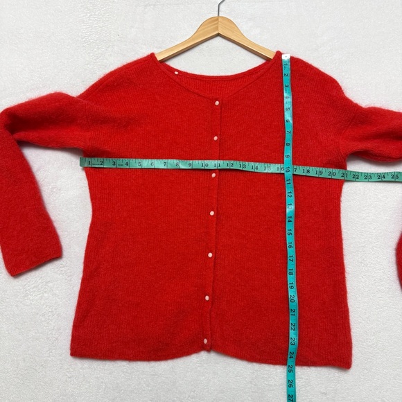 Sezane sz M Gaspard Cardigan Sweater Kid Mohair Alpaca Fuzzy Knit - Picture 6 of 9